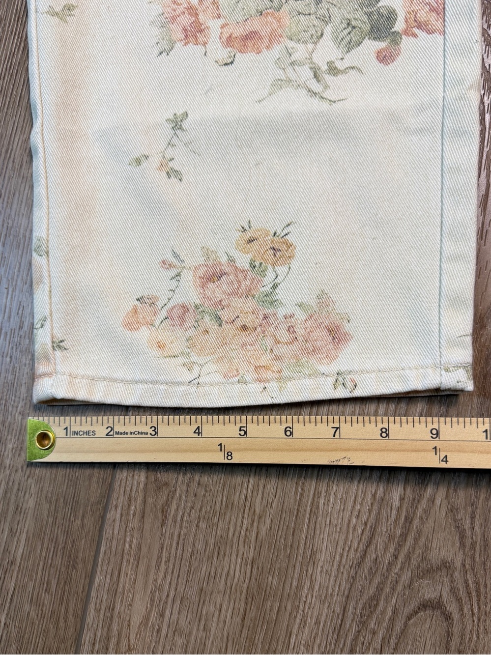 Cali 1850 Floral Cream Barrel Jeans Low Rise Printed Denim Boho Y2K 9/29 - Picture 10 of 10